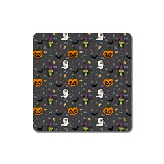 Halloween Pattern Bat Square Magnet by Bangk1t