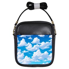 Sky Clouds Blue Cartoon Animated Girls Sling Bag