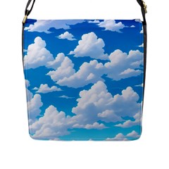 Sky Clouds Blue Cartoon Animated Flap Closure Messenger Bag (l) by Bangk1t