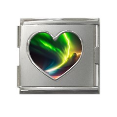 Lake Storm Neon Nature Mega Link Heart Italian Charm (18mm)