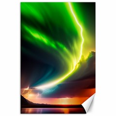 Lake Storm Neon Nature Canvas 24  X 36 