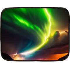 Lake Storm Neon Nature Two Sides Fleece Blanket (mini)