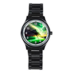 Aurora Lake Neon Colorful Stainless Steel Round Watch