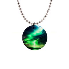 Lake Storm Neon 1  Button Necklace by Bangk1t