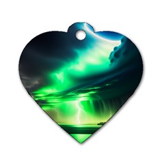 Lake Storm Neon Dog Tag Heart (one Side)