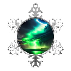 Lake Storm Neon Metal Small Snowflake Ornament