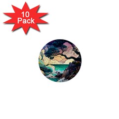 Tree Wave Ocean 1  Mini Buttons (10 Pack)  by Bangk1t