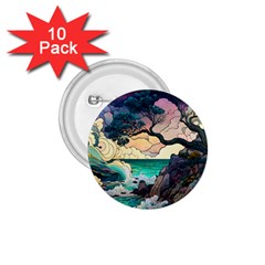 Tree Wave Ocean 1 75  Buttons (10 Pack) by Bangk1t