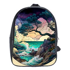 Tree Wave Ocean School Bag (large) by Bangk1t