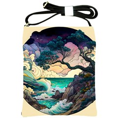 Tree Wave Ocean Shoulder Sling Bag