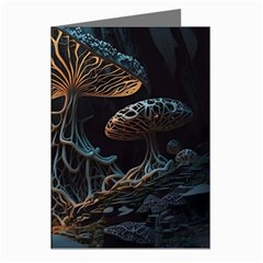 Forest Mushroom Wood Greeting Cards (pkg Of 8) by Bangk1t