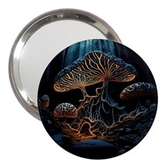 Forest Mushroom Wood 3  Handbag Mirrors