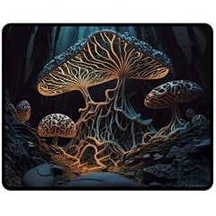 Forest Mushroom Wood Two Sides Fleece Blanket (medium)