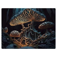 Forest Mushroom Wood Two Sides Premium Plush Fleece Blanket (extra Small)