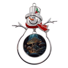 Forest Mushroom Wood Metal Snowman Ornament by Bangk1t