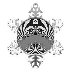 Pattern Illusion Fractal Mandelbrot Metal Small Snowflake Ornament by Bangk1t