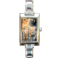 Garden Mushrooms Tree Flower Rectangle Italian Charm Watch by Bangk1t