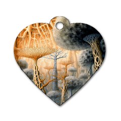 Garden Mushrooms Tree Flower Dog Tag Heart (two Sides) by Bangk1t