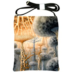Garden Mushrooms Tree Flower Shoulder Sling Bag