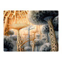 Garden Mushrooms Tree Flower Two Sides Premium Plush Fleece Blanket (mini)