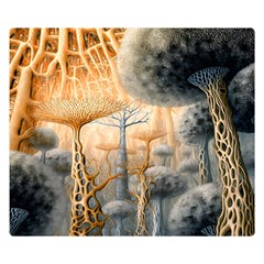 Garden Mushrooms Tree Flower Premium Plush Fleece Blanket (small)