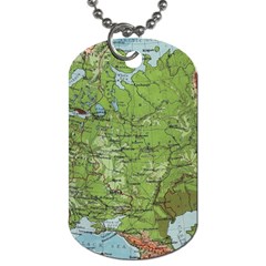 Map Earth World Russia Europe Dog Tag (two Sides)