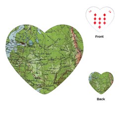 Map Earth World Russia Europe Playing Cards Single Design (heart) by Bangk1t