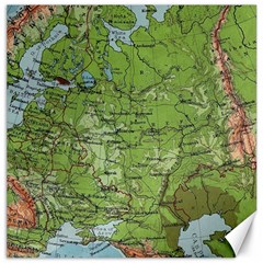 Map Earth World Russia Europe Canvas 16  X 16  by Bangk1t