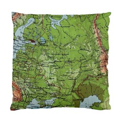 Map Earth World Russia Europe Standard Cushion Case (one Side) by Bangk1t