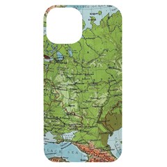 Map Earth World Russia Europe Iphone 14 Black Uv Print Case