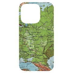 Map Earth World Russia Europe Iphone 14 Pro Black Uv Print Case by Bangk1t