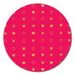 Heart Pattern Design Magnet 5  (round) by Ravend