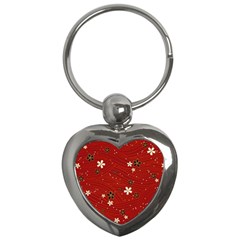 Flower Washi Floral Background Key Chain (heart) by Ravend