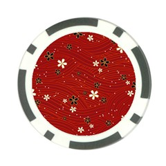 Flower Washi Floral Background Poker Chip Card Guard