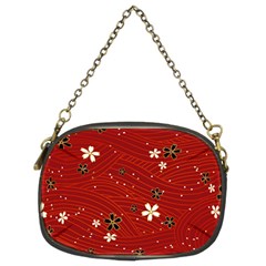 Flower Washi Floral Background Chain Purse (two Sides)