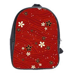 Flower Washi Floral Background School Bag (xl) by Ravend