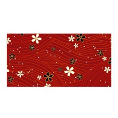 Flower Washi Floral Background Satin Wrap 35  X 70  by Ravend