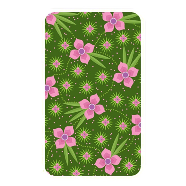 Pink Flower Background Pattern Memory Card Reader (Rectangular)