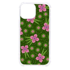 Pink Flower Background Pattern Iphone 13 Mini Tpu Uv Print Case by Ravend