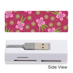 Flower Background Pattern Pink Memory Card Reader (stick)