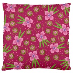 Flower Background Pattern Pink Large Cushion Case (one Side)