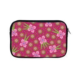 Flower Background Pattern Pink Apple Macbook Pro 13  Zipper Case by Ravend