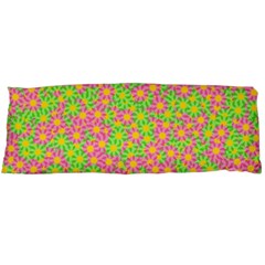 Pink Flower Background Green Pattern Body Pillow Case (Dakimakura)