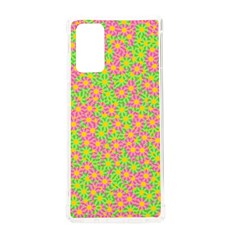 Pink Flower Background Green Pattern Samsung Galaxy Note 20 Tpu Uv Case by Ravend