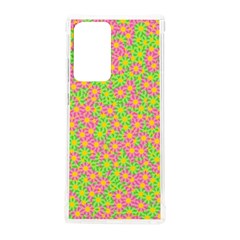 Pink Flower Background Green Pattern Samsung Galaxy Note 20 Ultra Tpu Uv Case by Ravend