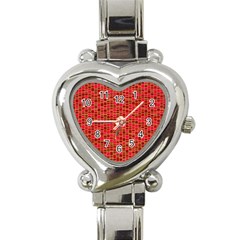 Geometry Background Red Rectangle Pattern Heart Italian Charm Watch