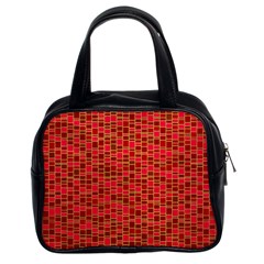 Geometry Background Red Rectangle Pattern Classic Handbag (two Sides) by Ravend