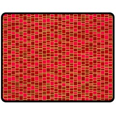 Geometry Background Red Rectangle Pattern Fleece Blanket (medium) by Ravend