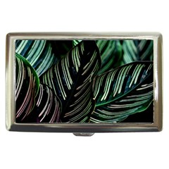 Calathea Leaves Strippe Line Cigarette Money Case by Ravend