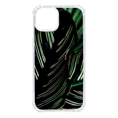 Calathea Leaves Strippe Line Iphone 14 Tpu Uv Print Case by Ravend